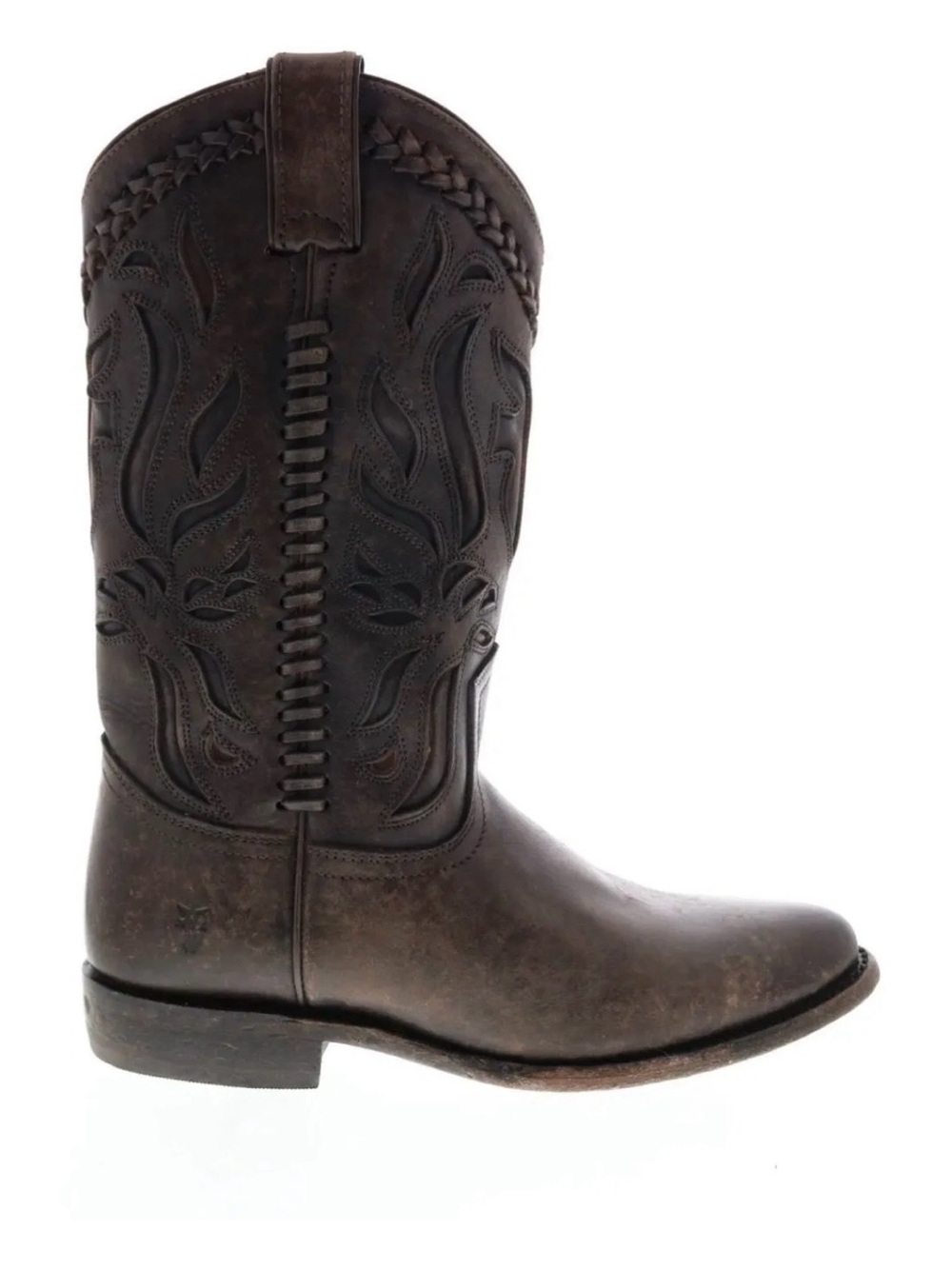 FRYE Wyatt Overlay 76595 Womens Brown Leather Cowboy Western Boots